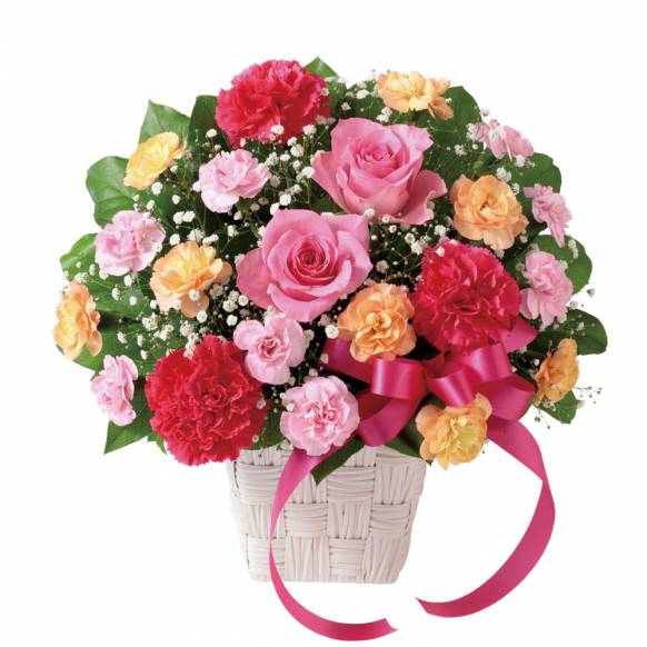 花キューピット加盟店 店舗名：花のたかはし
フラワーギフト商品番号：521315
商品名：ピンクリボンのアレンジメント